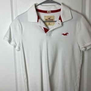 AE white & red polo
